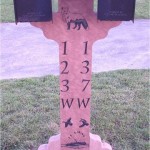 Double Mailbox post cut from natural stone