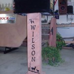 Natural Stone Mailbox Post with Design and Name