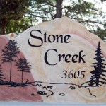 Entrance Sign Carved Stone 1
