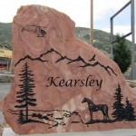 Mountain Horse Scene in Stone