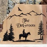 Horse Rider Engraved Name Rock
