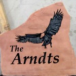 Relief Carved Eagle Name Rock